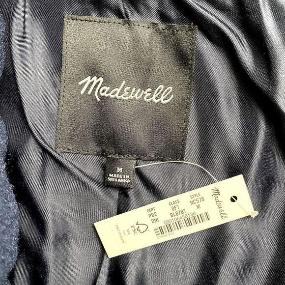 NEW Madewell blue (Re)sourced Sherpa Teddy‎ Coat, size M - Picture 15 of 16